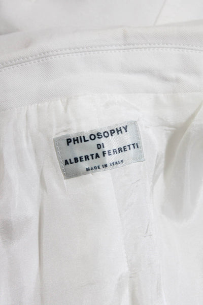 Philosophy di Alberta Ferretti Women's Long Sleeve Lined Blazer White Size S