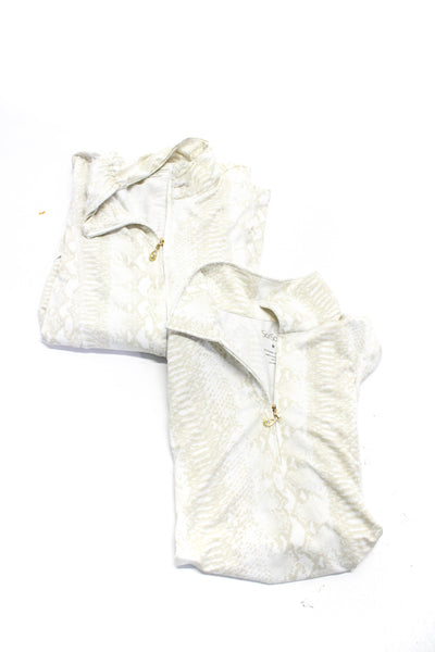 San Soleil Womens Snakeskin Printed Tops Pullovers Beige Size M Lot 2