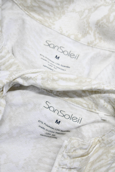San Soleil Womens Snakeskin Printed Tops Pullovers Beige Size M Lot 2