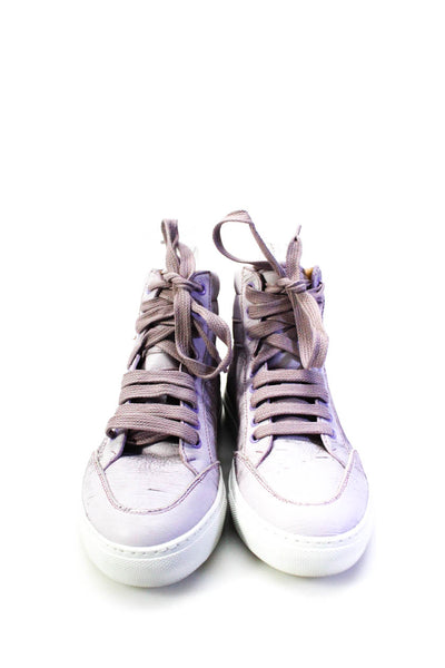 Koio Womens Leather Primo High Top Sneakers Lavender Purple Size 38 8