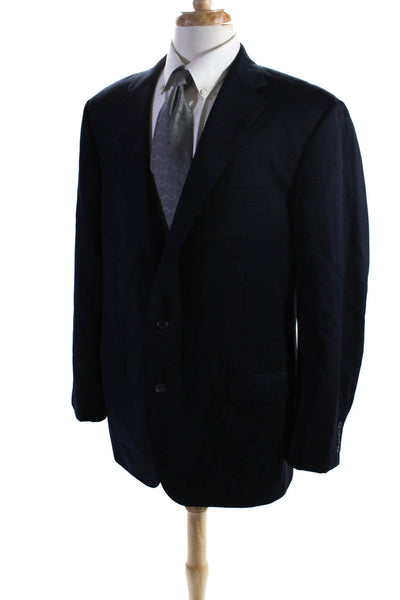 Loro Piana Men's Lined Long Sleeves Two Button Jacket Navy Blue Size 46
