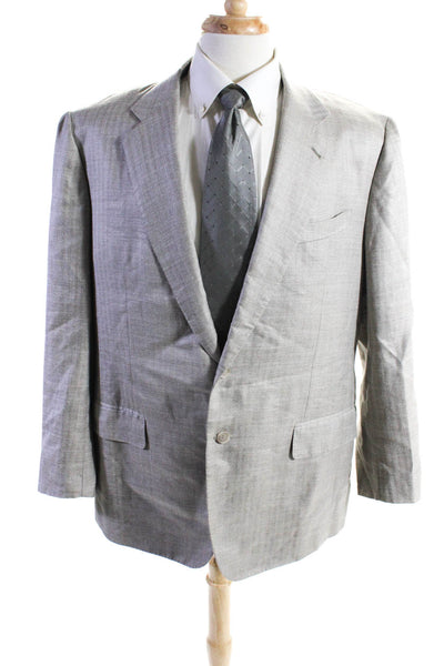 Loro Piana Men's Long Sleeves Lined Two Button Jacket Beige Size 50