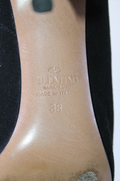 Valentino Garavani Womens Stud Zip Stiletto Heels Ankle Boots Black Size EUR38