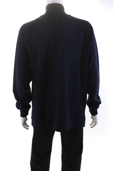 Lacoste Mens Quarter Zip Turtleneck Pullover Sweater Navy Blue Size 6