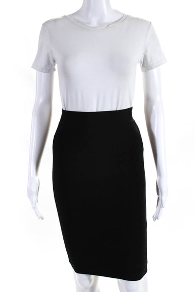 BCBG Max Azria Womens Elastic Waist Slip-On Midi High Waist Skirt Black Size 2XS