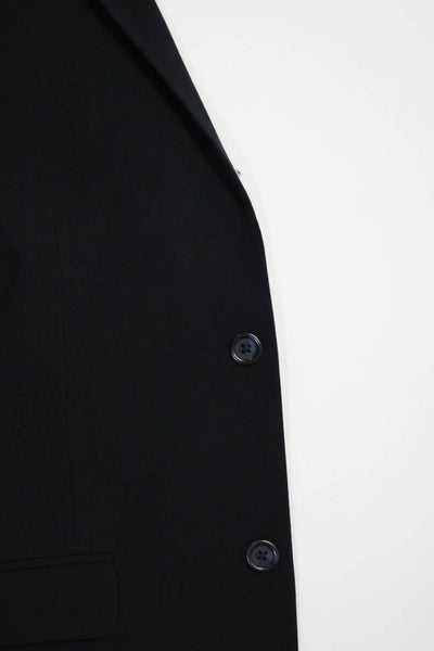 Calvin Klein Men's Collared Long Sleeves Lined Basic Jacket Black Size 20