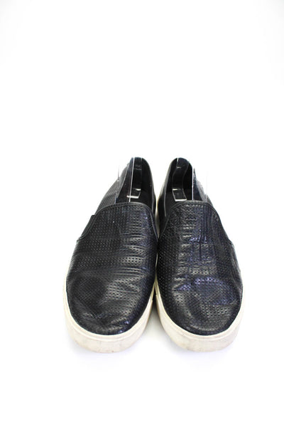 Vince Womens Blair Perforated Leather Slip On Sneakers Black Size 40 9