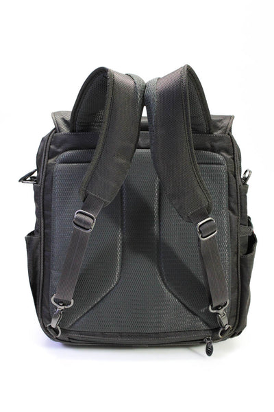 Tumi Mens Buckled Zipped Strappy Slip-On Backpack Handbag Gray