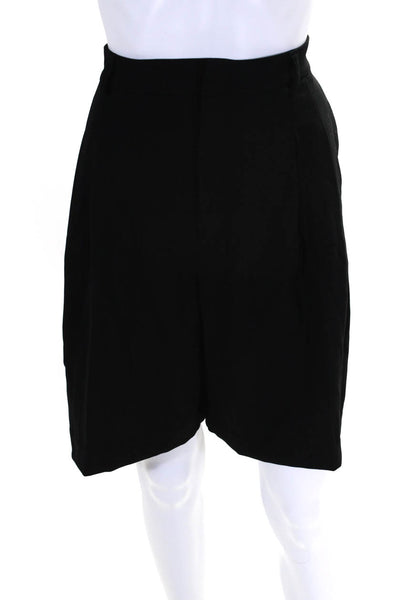 Maeve Anthropologie Womens Pleated High Rise Dress Shorts Black Size 14