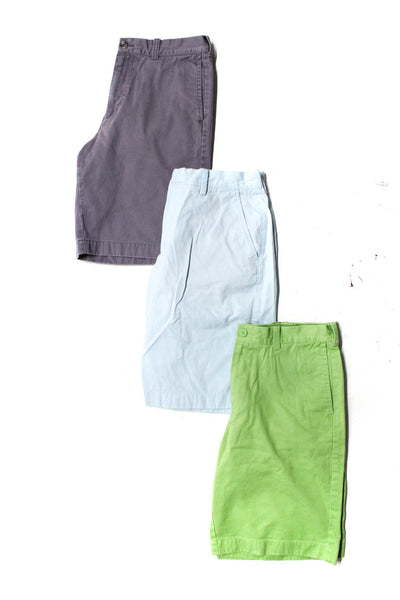 J Crew Mens Khaki Shorts Green Blue Purple Cotton Size 33 34 Lot 3