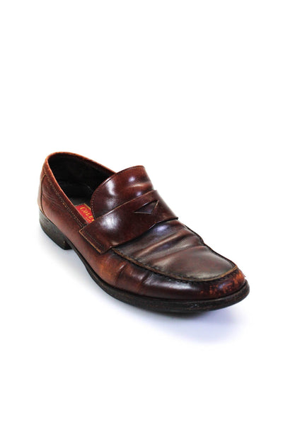 Cole Haan Mens Round Toe Slip On Penny Loafers Brown Leather Size 9