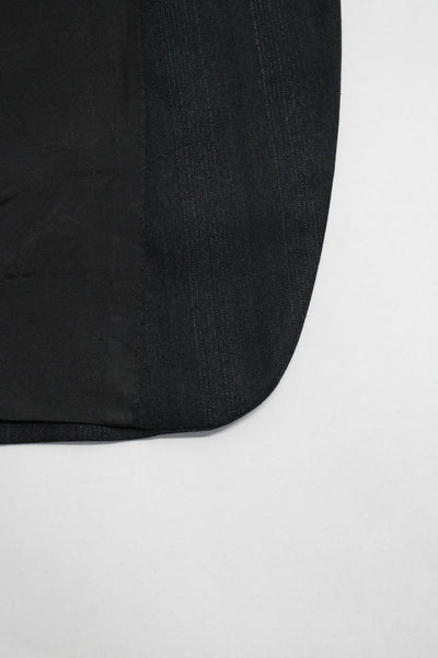 Lorenzini Mens Wool Notched Lapel No Vent Two Button Blazer Jacket Black Size 40