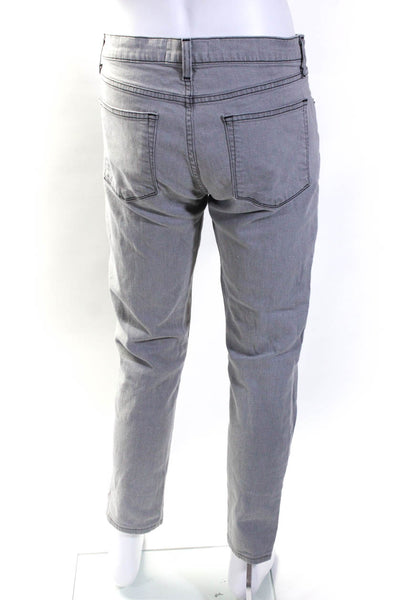 J Brand Mens Denim Top Stitched Zip Up Straight Leg Jeans Pants Gray Size 34