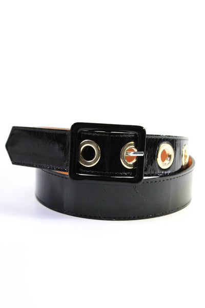 Maison Boinet Women's Buckle Closure Patent  Leather Belt Black Size M