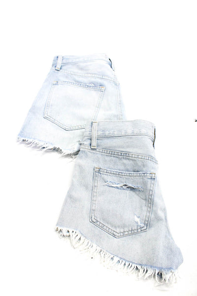 Pistola Womens Distressed Buttoned Light Wash Cutoff Shorts Blue Size 26 Lot 2