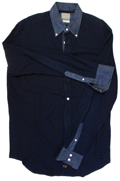 Calvin Klein Peter Millar Thomas Dean Mens Navy Button Down Shirt Size L lot 4