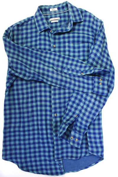 Calvin Klein Peter Millar Thomas Dean Mens Navy Button Down Shirt Size L lot 4