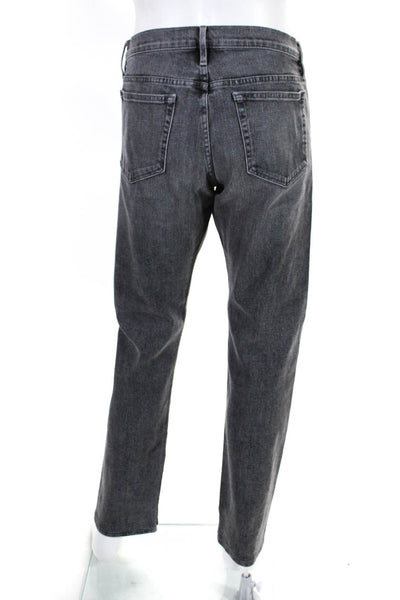 Frame Denim Mens Gray Wash Zip Up Mid Rise Straight Leg Jeans Pants Gray Size 36
