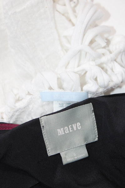 Eberjey Maeve Womens Cotton Fringe Trim Swimwear Coverup White Size S 0 Lot 2