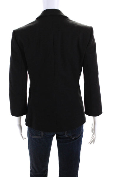 The Row Womens Black Cotton Two Button Long Sleeve Blazer Jacket Size 6
