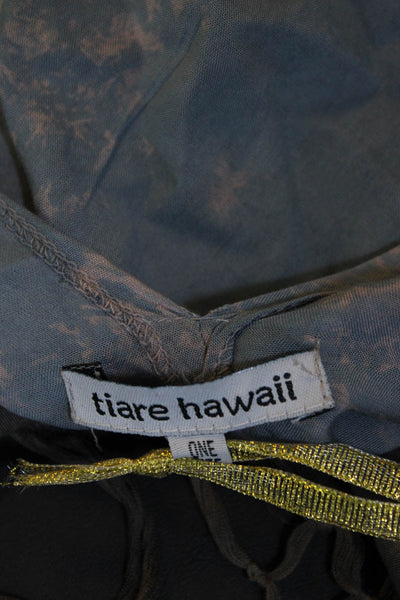 Tiare Hawaii Womens Open Front Fringe Trim Swimwear Coverup Blue Size O/S