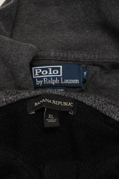 Polo Ralph Lauren Banana Republic Mens Cotton Collar Sweaters Gray Size XL Lot 2