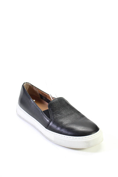 Aquatalia Womens Solid Black Leather Slip On Sneakers Shoes Size 8
