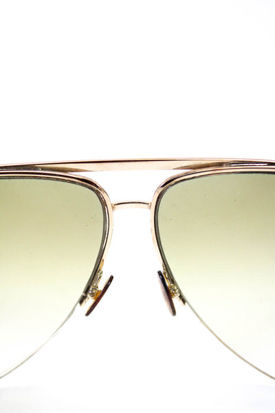Marc Jacobs Womens Striped Framed Tinted Aviator Sunglasses Gold Tone 125MM