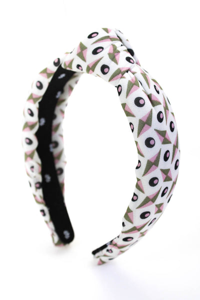 Lele Sadoughi Womens White Printed Twist Detail Headband