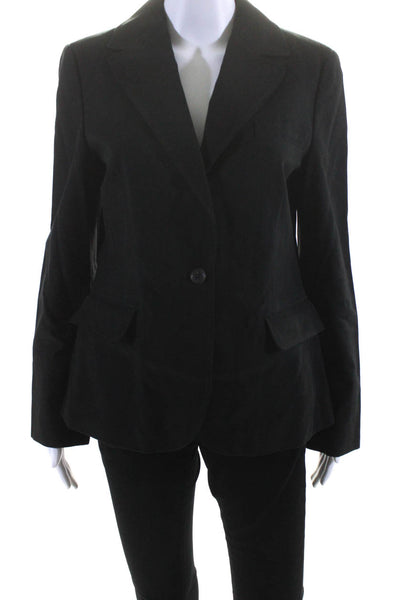 Barneys New York Women's Long Sleeves Lined One Button Blazer Black Size 10