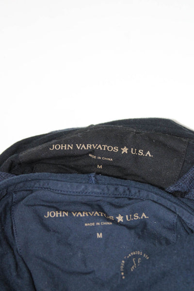 John Varvatos Star USA Mens Cotton Long Sleeve Hooded T shirt Blue Size M Lot 2
