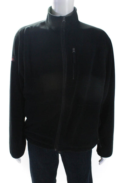 Ralph Lauren Polo Sport Mens Black Fleece Zip Mock Neck Long Sleeve Jacket SizeL