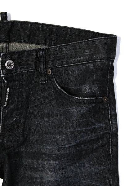 Dsquared2 Mens Cotton Five Pocket Button Closure Skinny Jeans Black Size 48