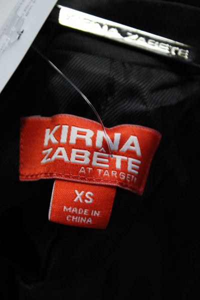 Kirna Zabete Target Womens Satin Lapel Two Button Blazer Jacket Black Size XS