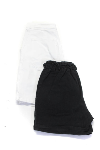 Margot RtA Womens High Rise Paperbag Waist Denim Shorts Black Size 26"