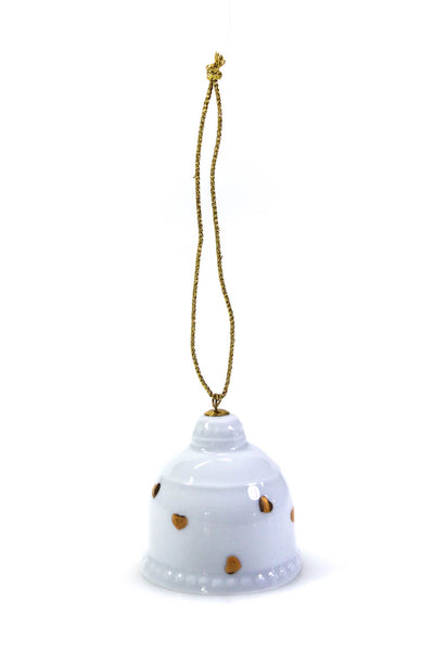 Chopard 2023 Ceramic Bell Christmas Ornament White Gold Tone Set Of 3