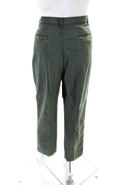 Gerard Darel Womens Mid Rise Straight Leg Relaxed Fit Pants Green Size 44