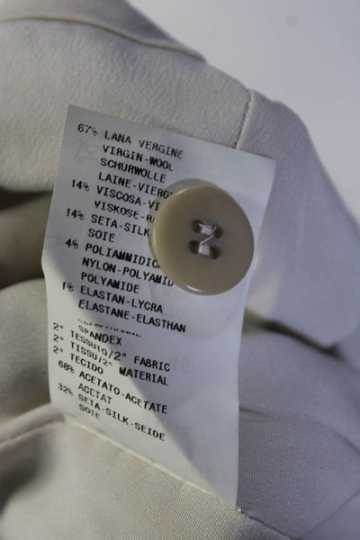 Armani Collezioni Womens Abstract Print Five Button Blazer Black Ivory Size 46