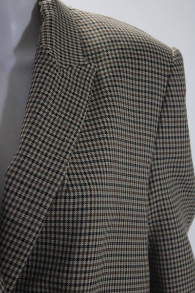 Zara Womens Houndstooth Print Double Breasted Blazer Jacket Multicolor Size S