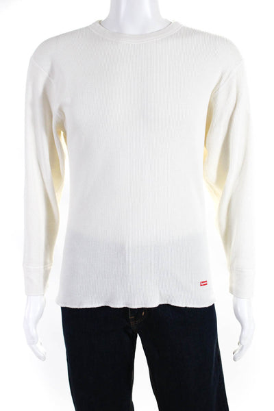 Supreme x Hanes Mens Comfort Soft Long Sleeve Thermal Tee Shirt Ivory Size XL