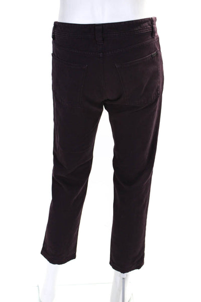 Loro Piana Mens Zipper Fly Straight Leg Jeans Dark Purple Cotton Size 34
