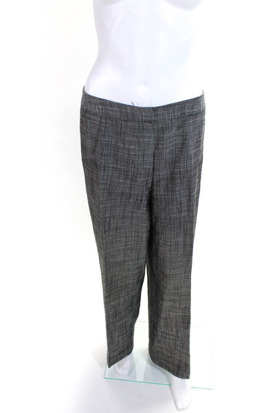 Lafayette 148 New York Womens Gray Silk Three Button Blazer Pants Set Size 12 14