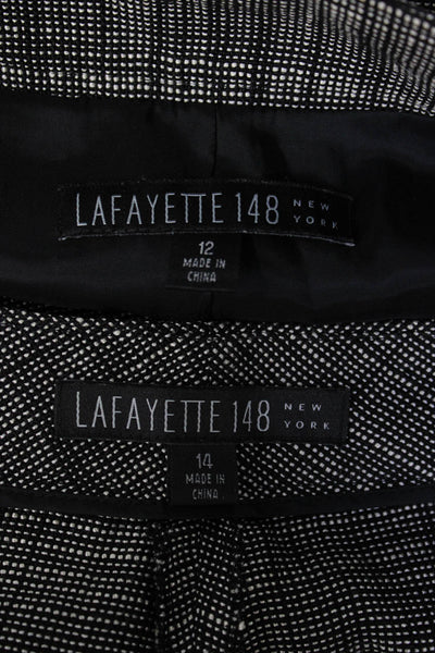 Lafayette 148 New York Womens Gray Silk Three Button Blazer Pants Set Size 12 14