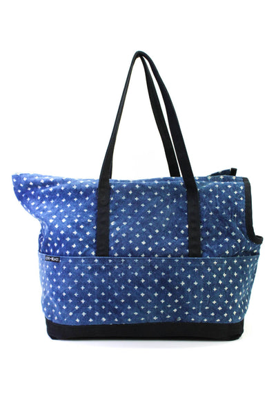 Love Thy Beast Blue Medium Wash Printed Denim Dog/Cat Carrier Tote Bag Handbag