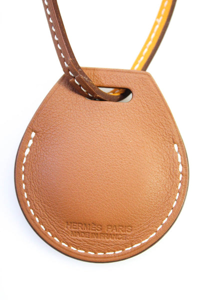 Hermes x Apple AirTag Leather Brown Lanyard Case Bag Charm