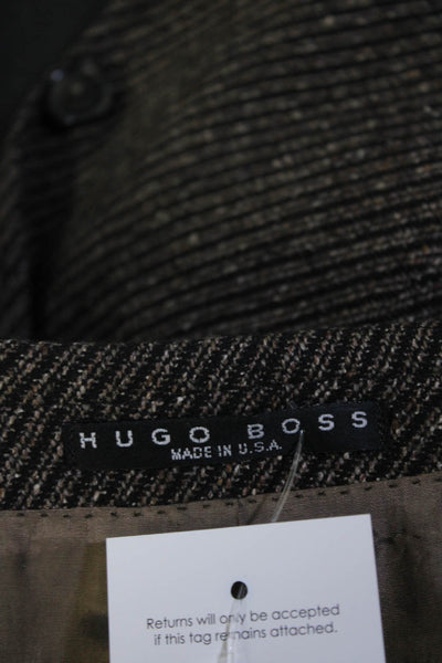 Hugo Boss Men's Long Sleeves Lined Three Button Jacket Black Size 42
