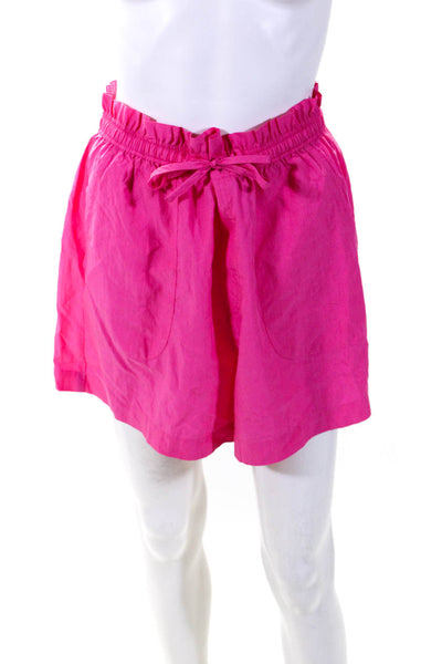 Ba&Sh Women's Paper Bag Waist Drawstring Pockets Casual Short Pink Size 2
