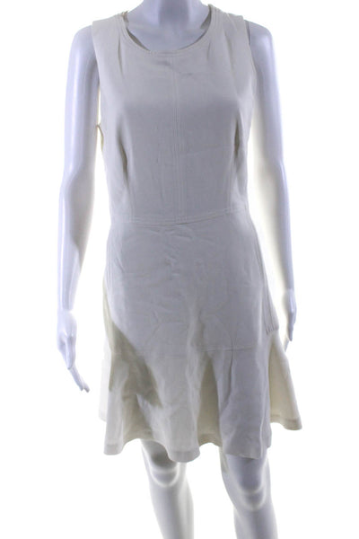 A.L.C. Barneys New York Womens Sleeveless A Line Knee Length Dress Ivory Size 8