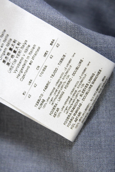 Giorgio Armani Womens Gray Wool Two Button Long Sleeve Blazer Size 42