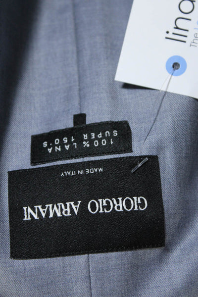 Giorgio Armani Womens Gray Wool Two Button Long Sleeve Blazer Size 42